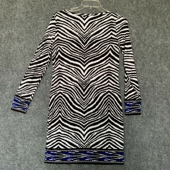 Michael MIchael Kors Sheath Dress Women Small Zebra Stretchy Slinky Hem Border - Picture 5 of 10